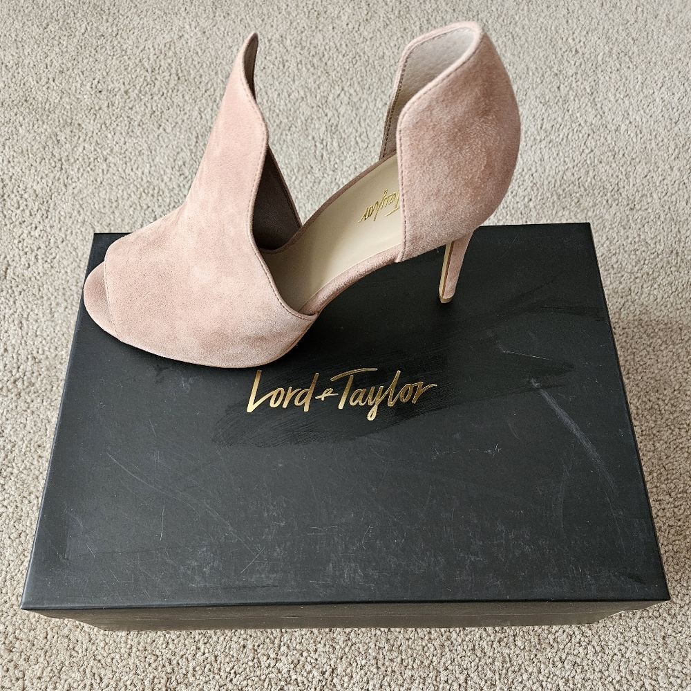 Peep Toe Suede Heels